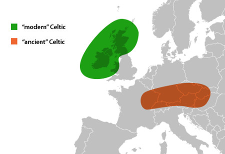ancient vs modern celtic (map)